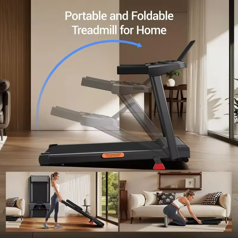 3-in-1 Adjustable Treadmill with 15% Incline, Portable for Home and Office, Folding with Handles, 3.0HP Quiet, 3-Screen Display