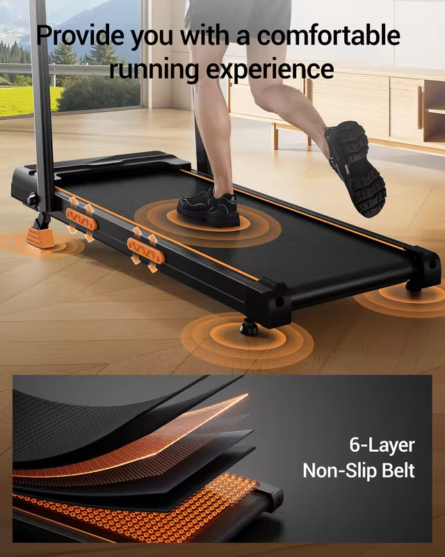 UMAY 2 In 1 Foldable Walking Running Treadmill Adjustable 15% Incline Silent Motor Max Load 136kg Home Fitness Machine