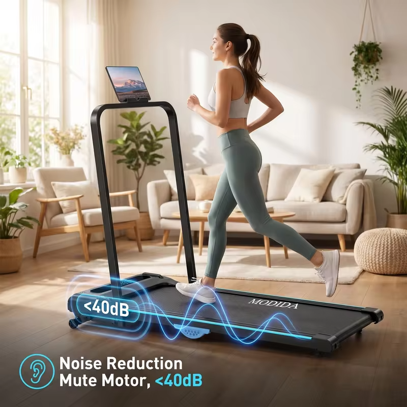 Under‑Desk Walking Pad Treadmill With Foldable Handrail, 2‑in‑1 Walk Jog Run Machine, 3.5HP Ultra‑Quiet Brushless Motor, 300LBS Capacity, 12‑Speed Wireless Remote, Shock Absorption Cushioned Belt, LED Real‑Time Display for Home Office Small Apartment