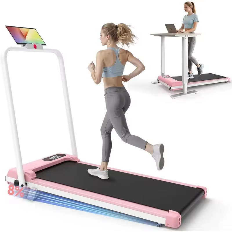 Under Desk Treadmill with 8% Incline, 2.5HP, 320 lbs Capacity, Compact Foldable, Remote & LED Display