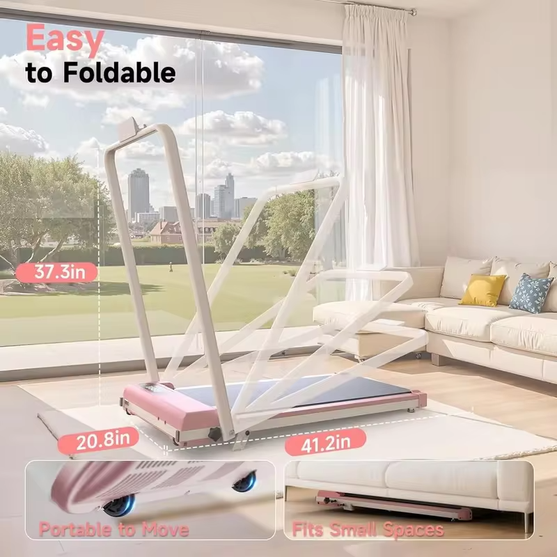 Under Desk Treadmill with 8% Incline, 2.5HP, 320 lbs Capacity, Compact Foldable, Remote & LED Display