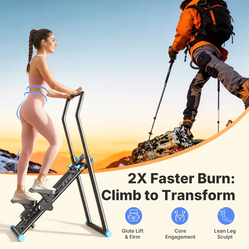 MERACH Stair Stepper Foldable Full Body Workout Silent Multi-functional Adjustable Fitness Climbing Machine for Home Use Exercise Running Sweating