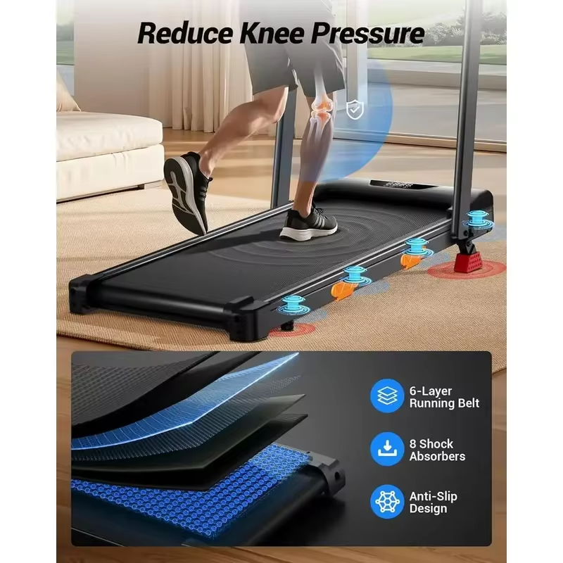 Compact 15% Incline Under Desk Treadmill, 2.5HP, 0.6-6.2MPH, 300LBS Capacity, Handle Bar, Remote Control