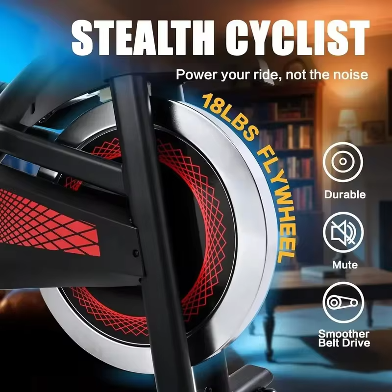 Indoor Cycling Bike for Home Gym - 300 lbs Capacity, Adjustable Seat/Handlebar, Cardio Workout