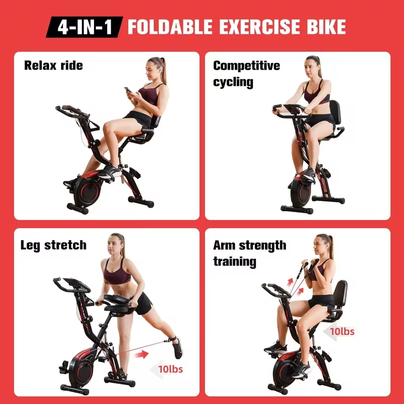Fitness Equipment 5 in 1 Sport Magnetic Resistance Folding Physiotherapy Gym Bodybuilding Exercise Bike for Home
