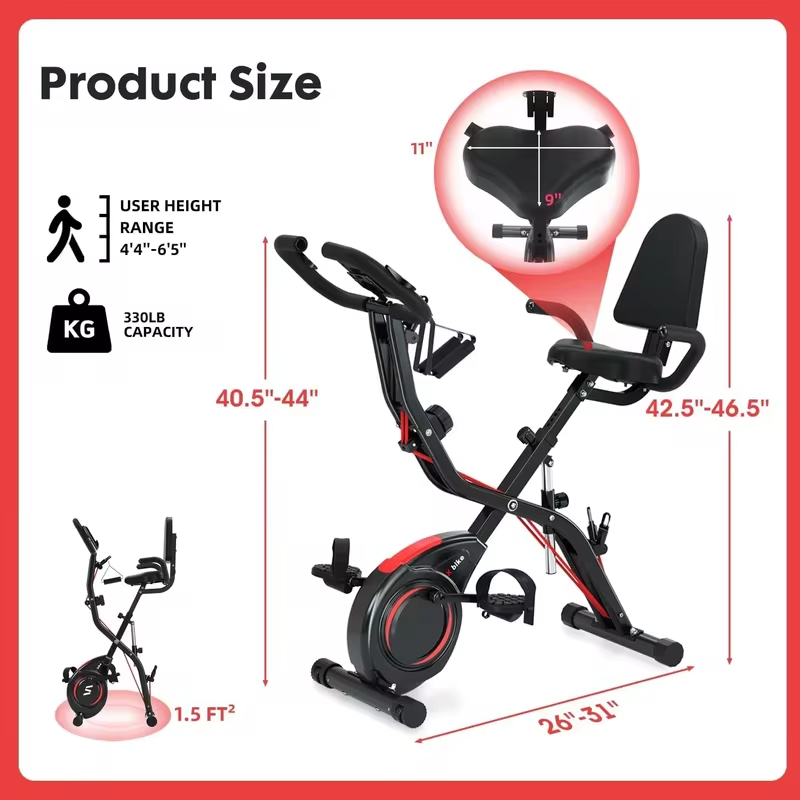 Fitness Equipment 5 in 1 Sport Magnetic Resistance Folding Physiotherapy Gym Bodybuilding Exercise Bike for Home