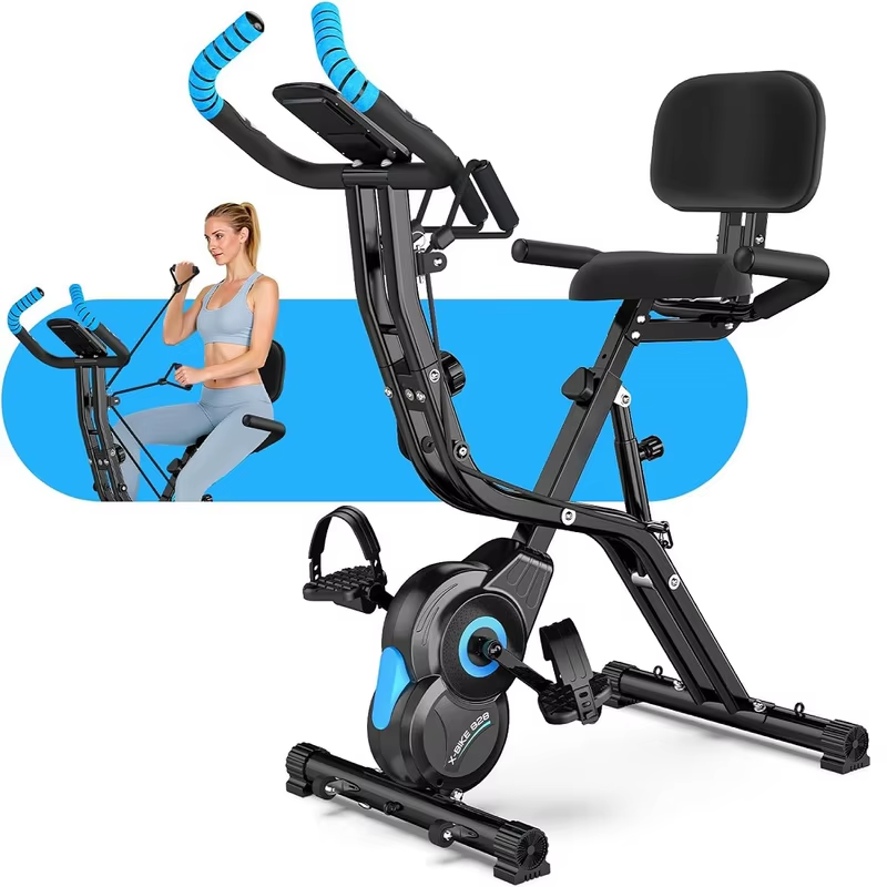 Space Saving Easy Assembly Gym Home Bicycle Exercise Bike Real Time Data Monitor Magnetic Spinning Bike with Smooth Ride