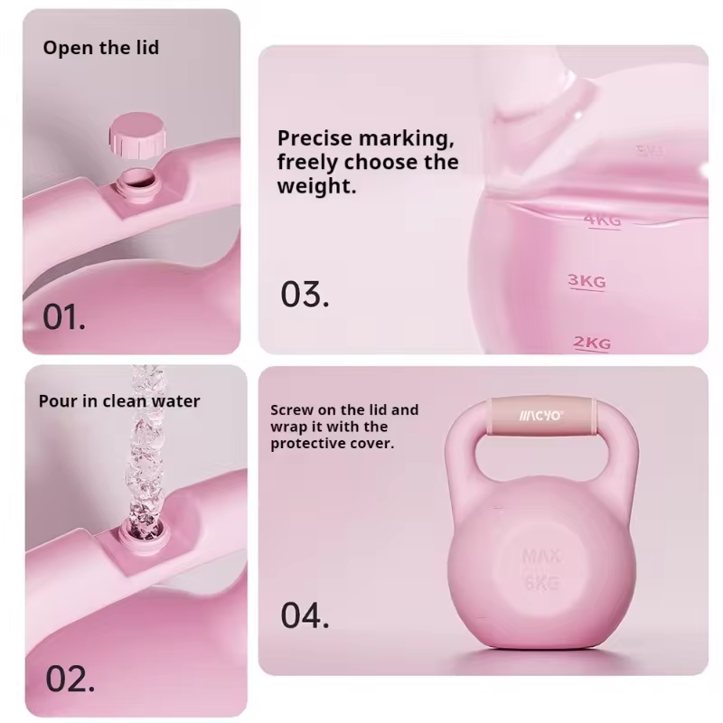 Self-Injection Water-filled Kettlebell 1-6kg Adjustable Weight Squat Deadlift Fitness Kettlebell Suitable for Home Gyms