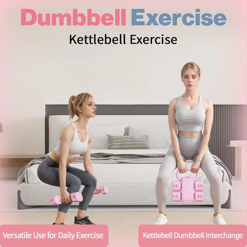 2026  New Design Gym Women's Steel Lightweight Adjustable Dumbbell Kettlebell Set Custom Colors Yoga Training Home Sport
