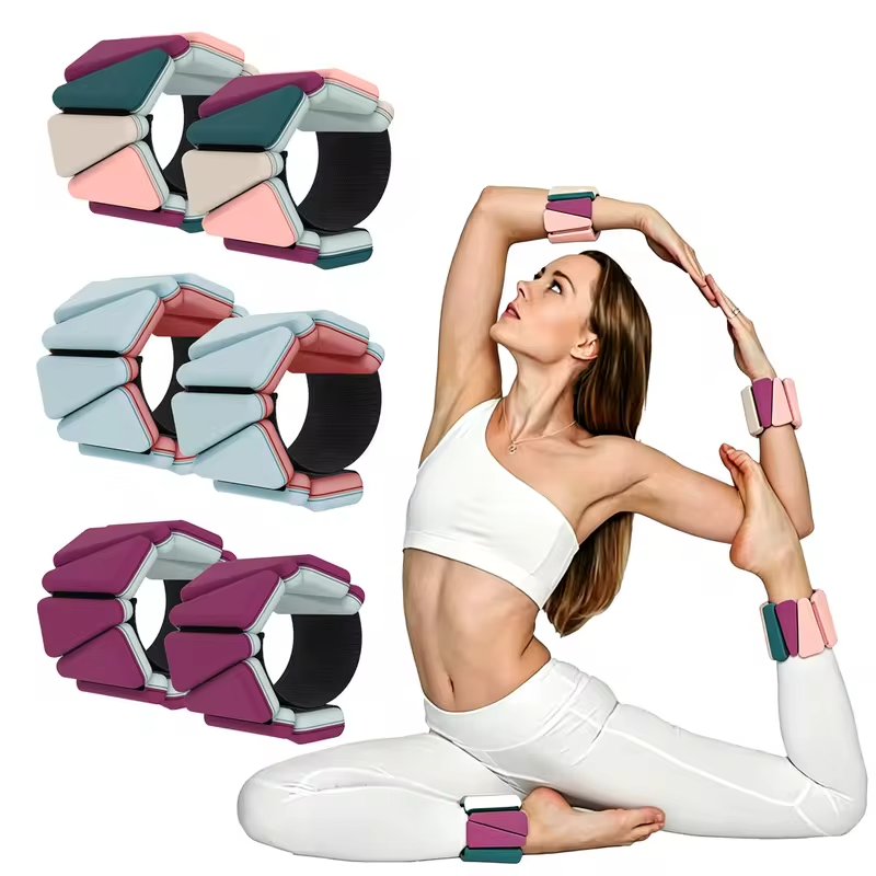 Duotone Women Adjustable Silicone Ankle Wrist Weights Wearable Fitness Weighted Bands for Yoga Pilates Home Workout