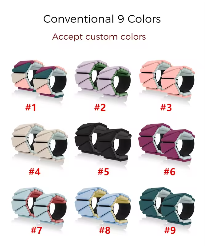 Duotone Women Adjustable Silicone Ankle Wrist Weights Wearable Fitness Weighted Bands for Yoga Pilates Home Workout