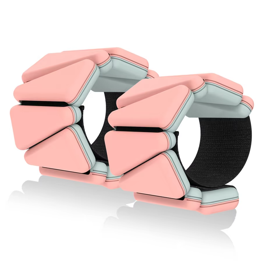 Duotone Women Adjustable Silicone Ankle Wrist Weights Wearable Fitness Weighted Bands for Yoga Pilates Home Workout
