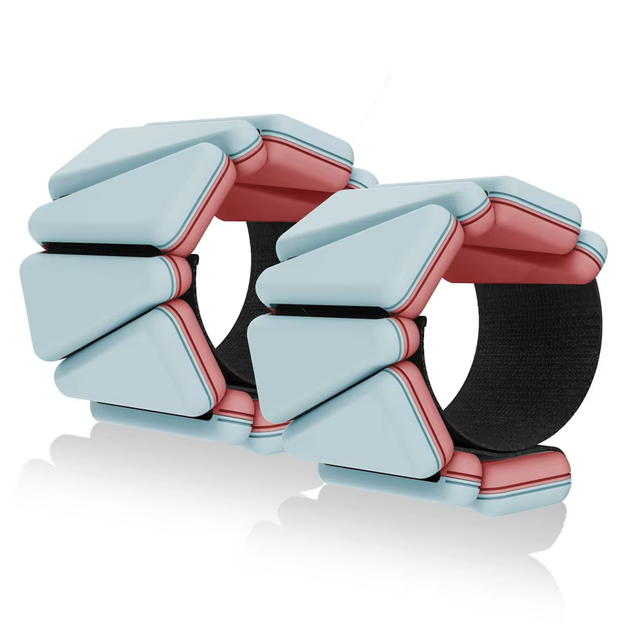 Duotone Women Adjustable Silicone Ankle Wrist Weights Wearable Fitness Weighted Bands for Yoga Pilates Home Workout