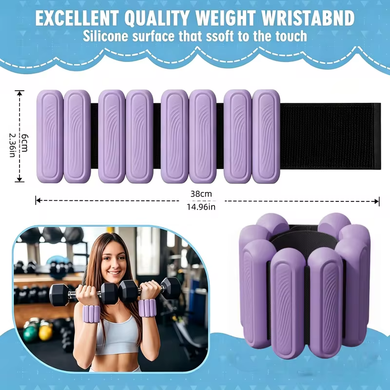2Lbs Adjustable Wrist Ankle Weights Unisex, Fitness Straps for Yoga Pilates Swimming Running Walking Daily Home Exercise