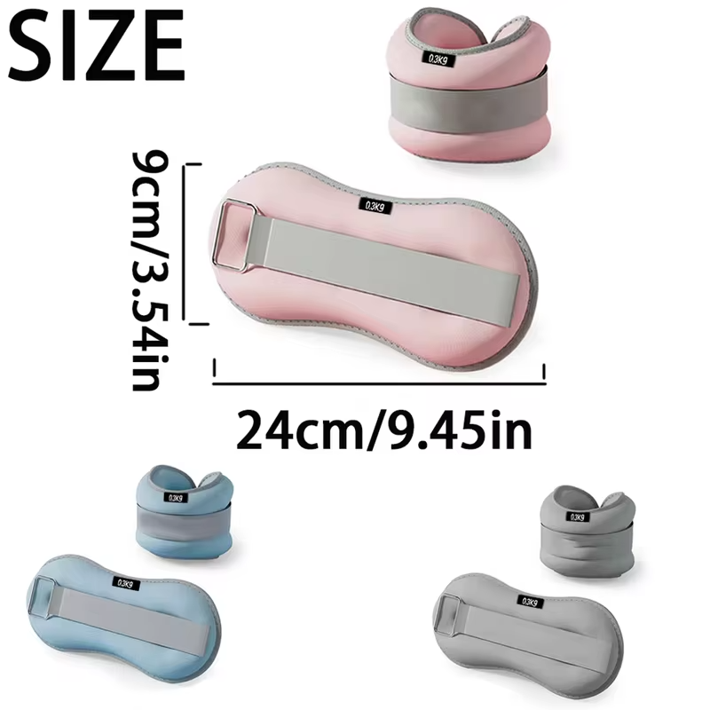 2PCS Adjustable Ankle Brace Wristband Weight-bearing Soft Sand Weighted Sandbag Comfortable Breathable Wrist Ankle Weights