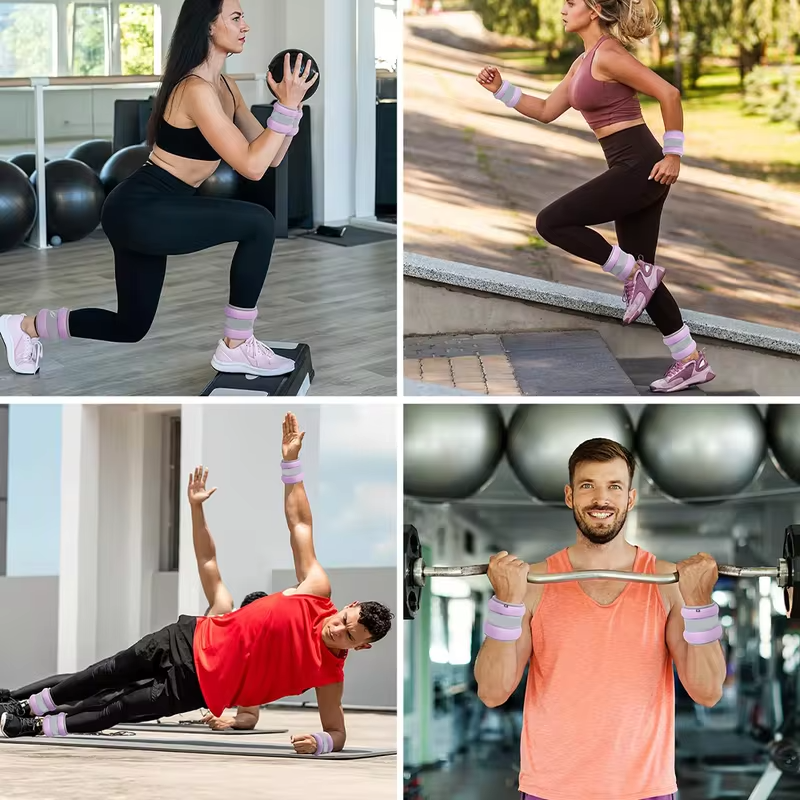 2PCS Adjustable Ankle Brace Wristband Weight-bearing Soft Sand Weighted Sandbag Comfortable Breathable Wrist Ankle Weights
