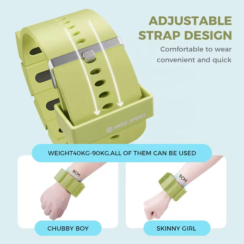 Factory Outlet Hot Sale Silicone Weight Bearing Bracelet Pair 2 LBS Weight Sports Bracelet Adjustable Wrist Weight Training