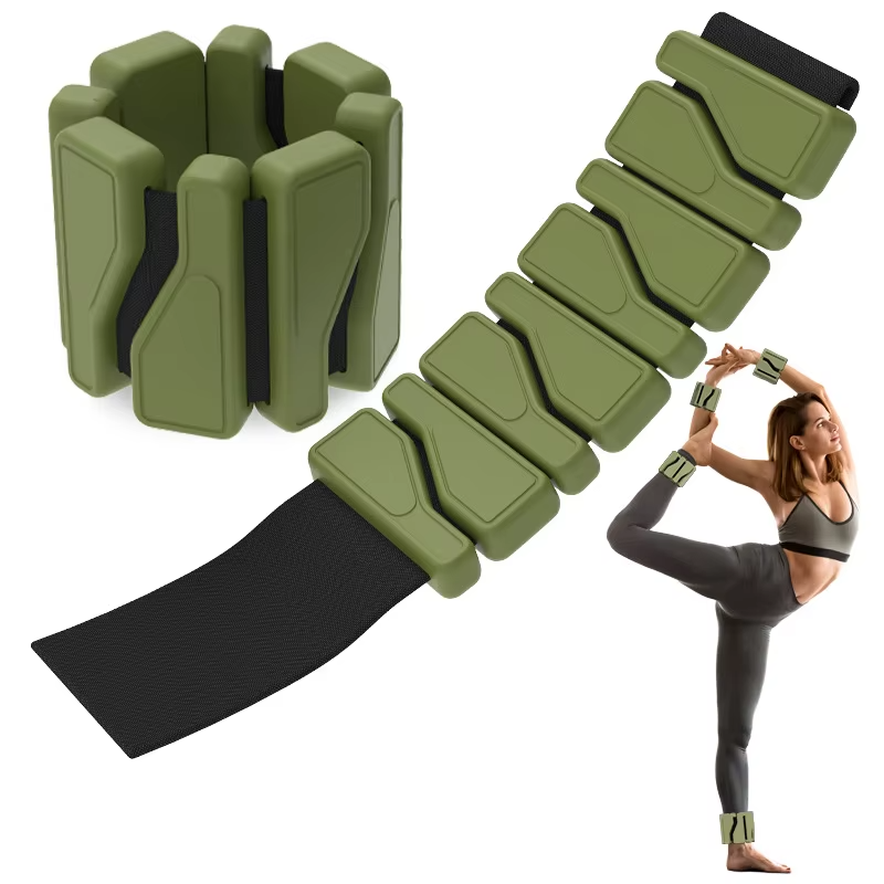 2PC 2Lbs Silicone Weight-bearing Bracelet Adjustable Leggings Sandbag Arm Wrist Calf Gravity Yoga Running Swimming Bracelet