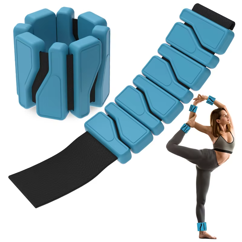 2PC 2Lbs Silicone Weight-bearing Bracelet Adjustable Leggings Sandbag Arm Wrist Calf Gravity Yoga Running Swimming Bracelet