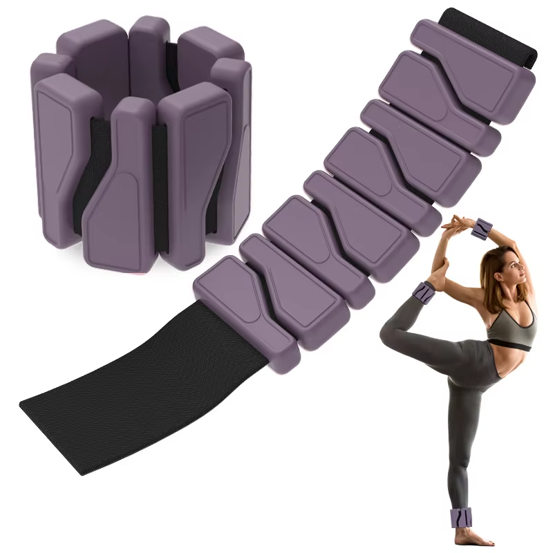 2PC 2Lbs Silicone Weight-bearing Bracelet Adjustable Leggings Sandbag Arm Wrist Calf Gravity Yoga Running Swimming Bracelet