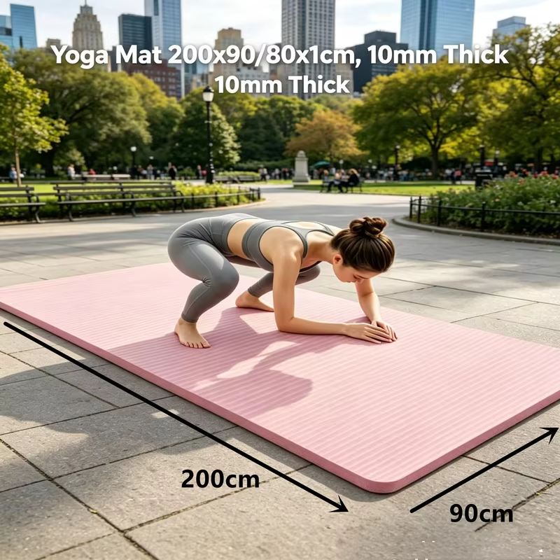 10MM Thick NBR 200x90cm Yoga Mats Anti-slip Sport Fitness Mat Blanket For Exercise Yoga Pilates Gymnastics Mat Fitness Equipment