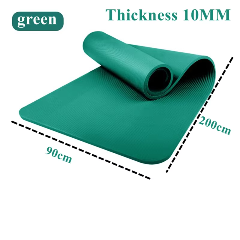 10MM Thick NBR 200x90cm Yoga Mats Anti-slip Sport Fitness Mat Blanket For Exercise Yoga Pilates Gymnastics Mat Fitness Equipment
