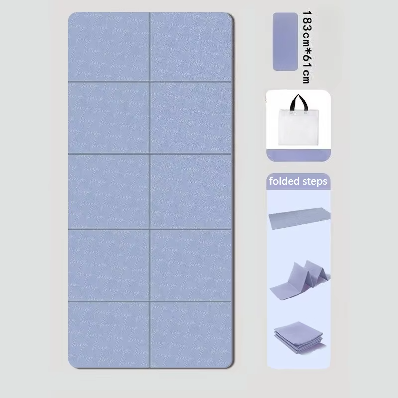 Non-Slip Extra Thick Foldable Yoga Mat,6mm Thick Foldable Yoga Mat,TPE Material | For Yoga, Pilates,Fitness Training,Office,Home