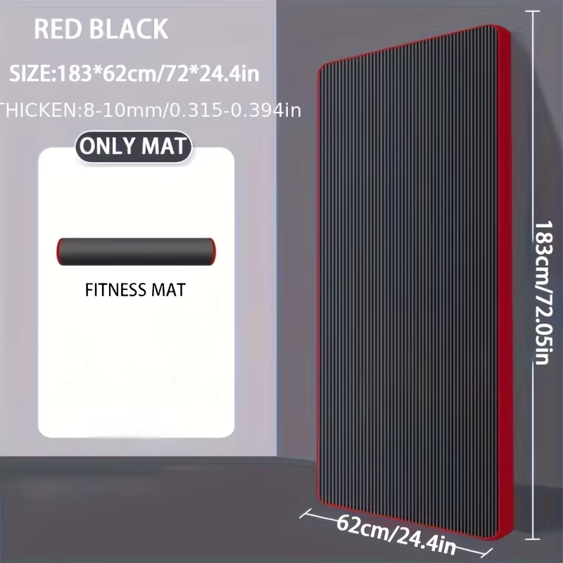 10MM Extra Thick 183cmX62cm Yoga Mats NBR Non-slip Exercise Mat Fitness Tasteless Pilates Workout Gym Mats With Bandage