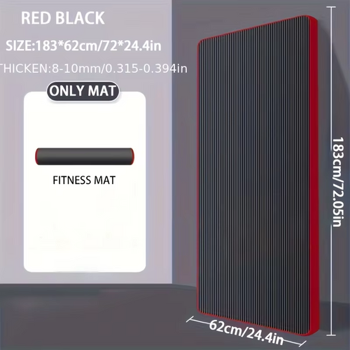10MM Extra Thick 183cmX62cm Yoga Mats NBR Non-slip Exercise Mat Fitness Tasteless Pilates Workout Gym Mats With Bandage