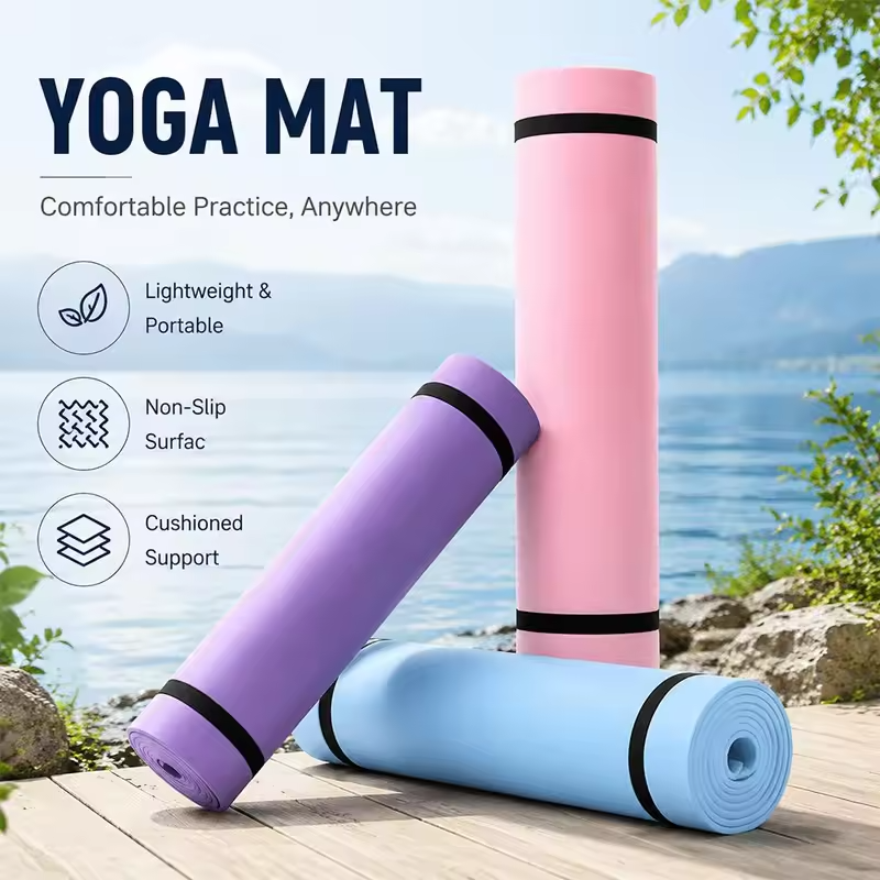 1/2Pcs Thick Yoga Mat Anti-skid Sports Fitness Mat EVA Comfort Foam Yoga Mat For Exercise Yoga And Pilates Gymnastics Mat