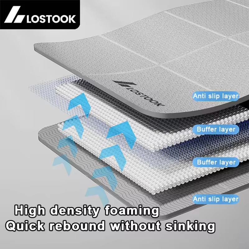 4mm Thick TPE Foldable Yoga Mat 183*61cm Easy Storage for Travel Yoga Pilates Home Exercise Floor Mat