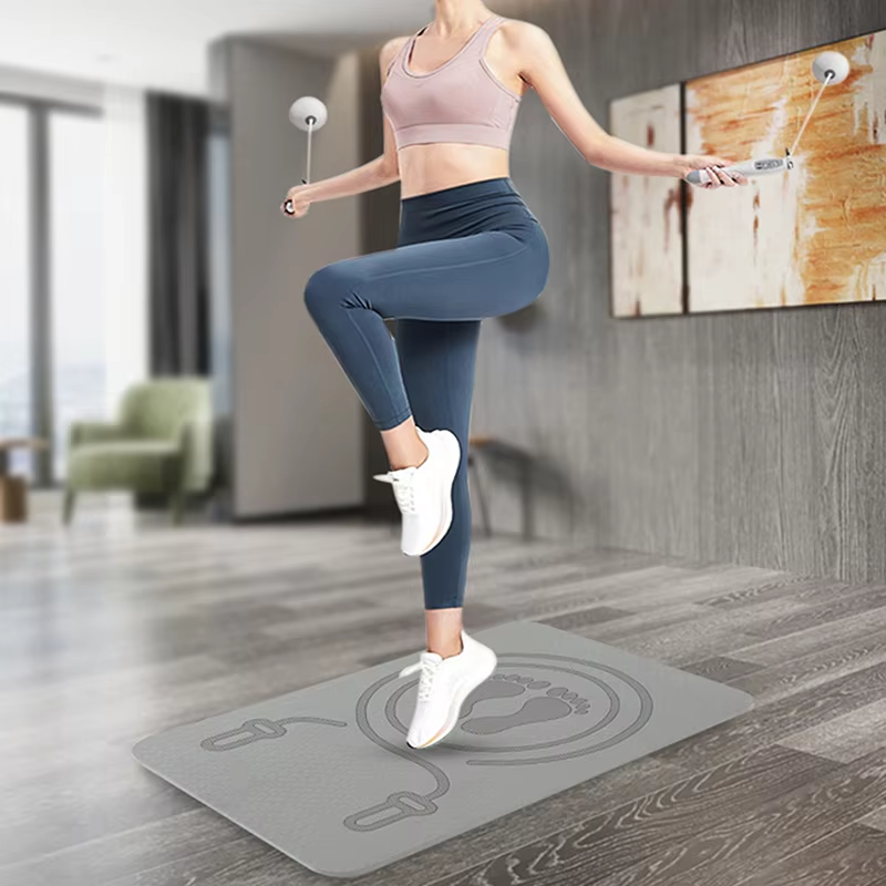 Hot 6MM Skipping Rope Mat Anti-noise Jump Rope Mat Floor Mats Exercise Shock Absorption Yoga Mat TPE Skipping Mat Fitness Pad