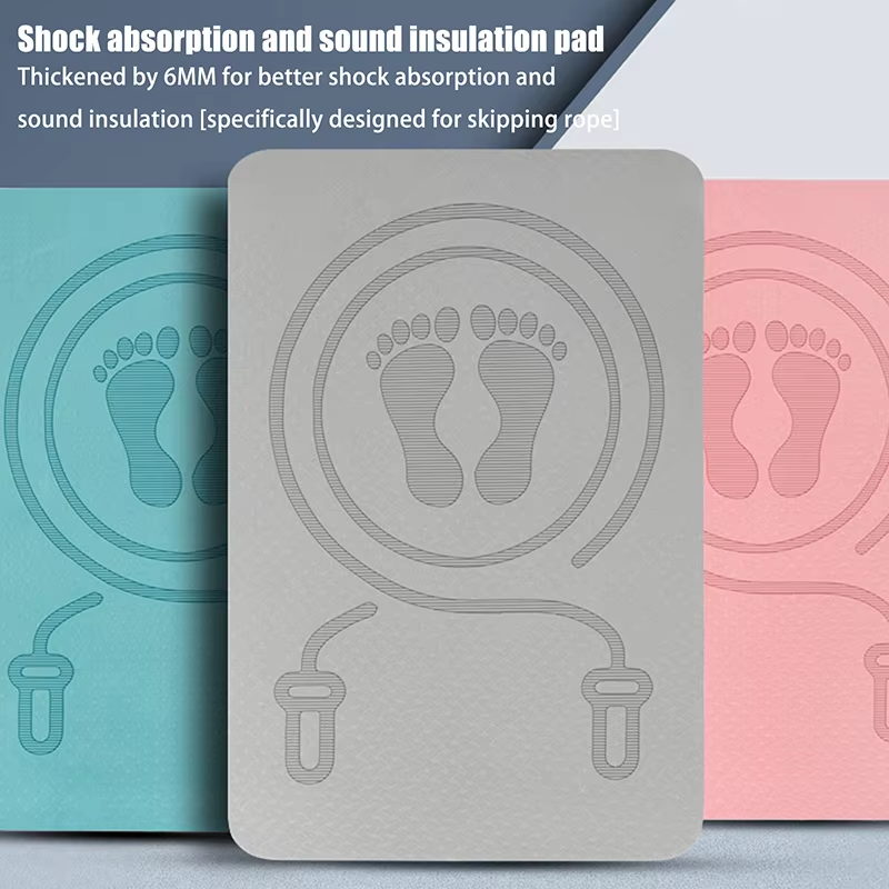 Hot 6MM Skipping Rope Mat Anti-noise Jump Rope Mat Floor Mats Exercise Shock Absorption Yoga Mat TPE Skipping Mat Fitness Pad