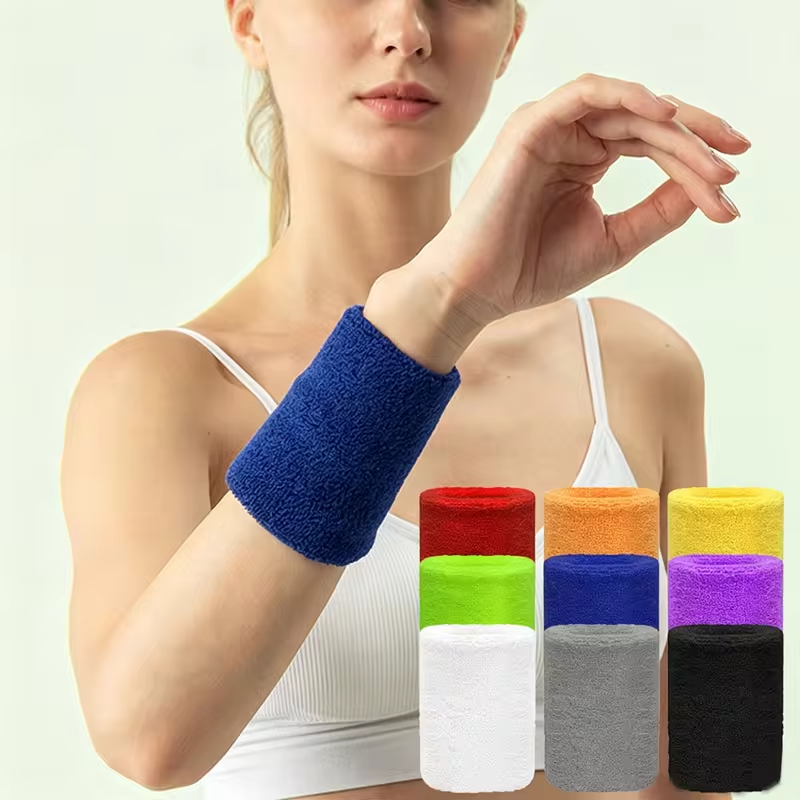 Color Soft Breathable Towel Sweat Wristbands Sweat Absorbing Sports Wrist Protector for Walking Workout