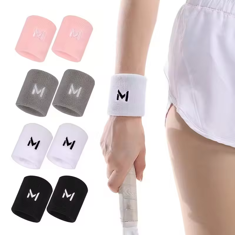 2pcs Sports Wristbands, Sweat-Absorbent and Breathable, for Men and Women, Fitness and Basketball Wrist Sleeves