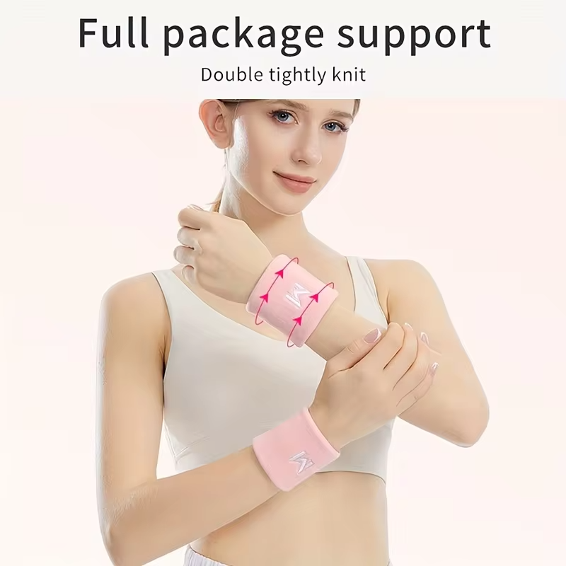 2pcs Sports Wristbands, Sweat-Absorbent and Breathable, for Men and Women, Fitness and Basketball Wrist Sleeves