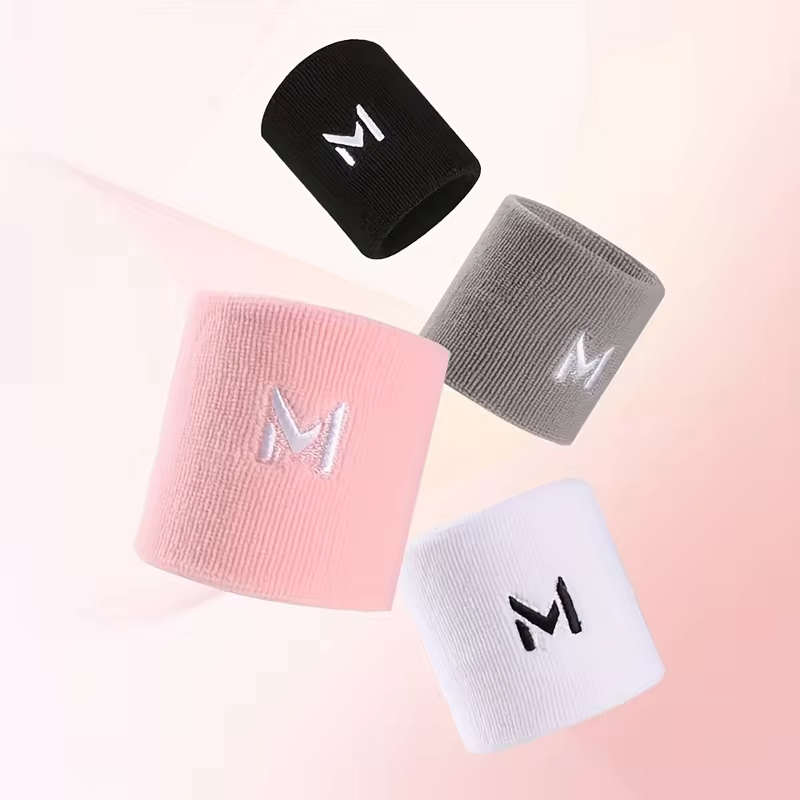 2pcs Sports Wristbands, Sweat-Absorbent and Breathable, for Men and Women, Fitness and Basketball Wrist Sleeves
