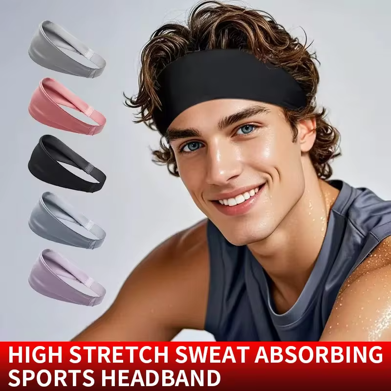 Elastic Anti-slip Yoga Headband Quick Dry Sweatband for Gym Basketball Outdoor Sports