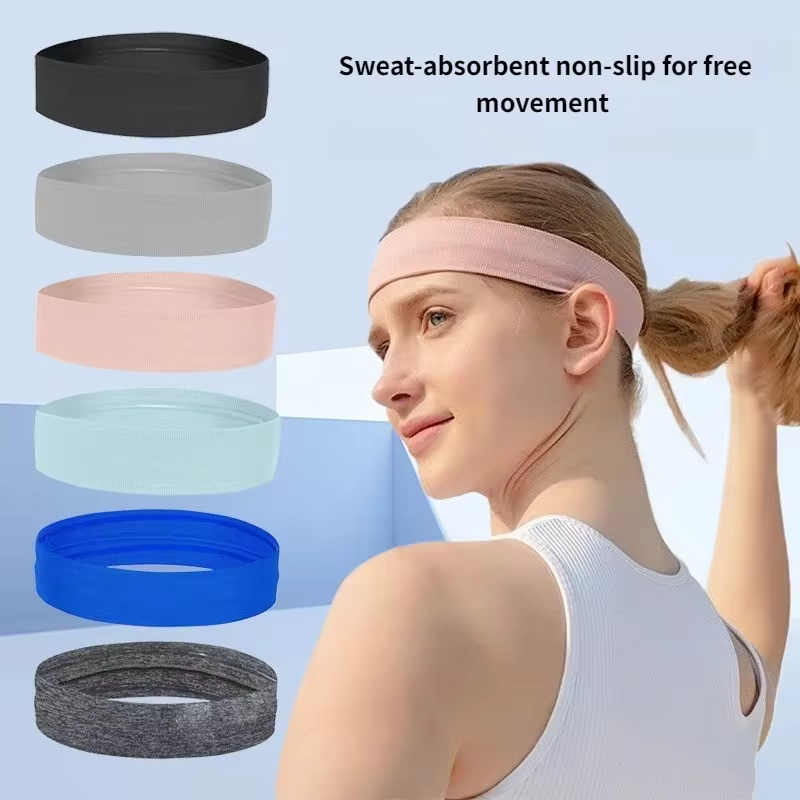 Sports Elastic Headband With Sweat Absorption And Anti Slip Moisture Fitness Yoga Tennis Cycling Sweatband Men Women Hair Band